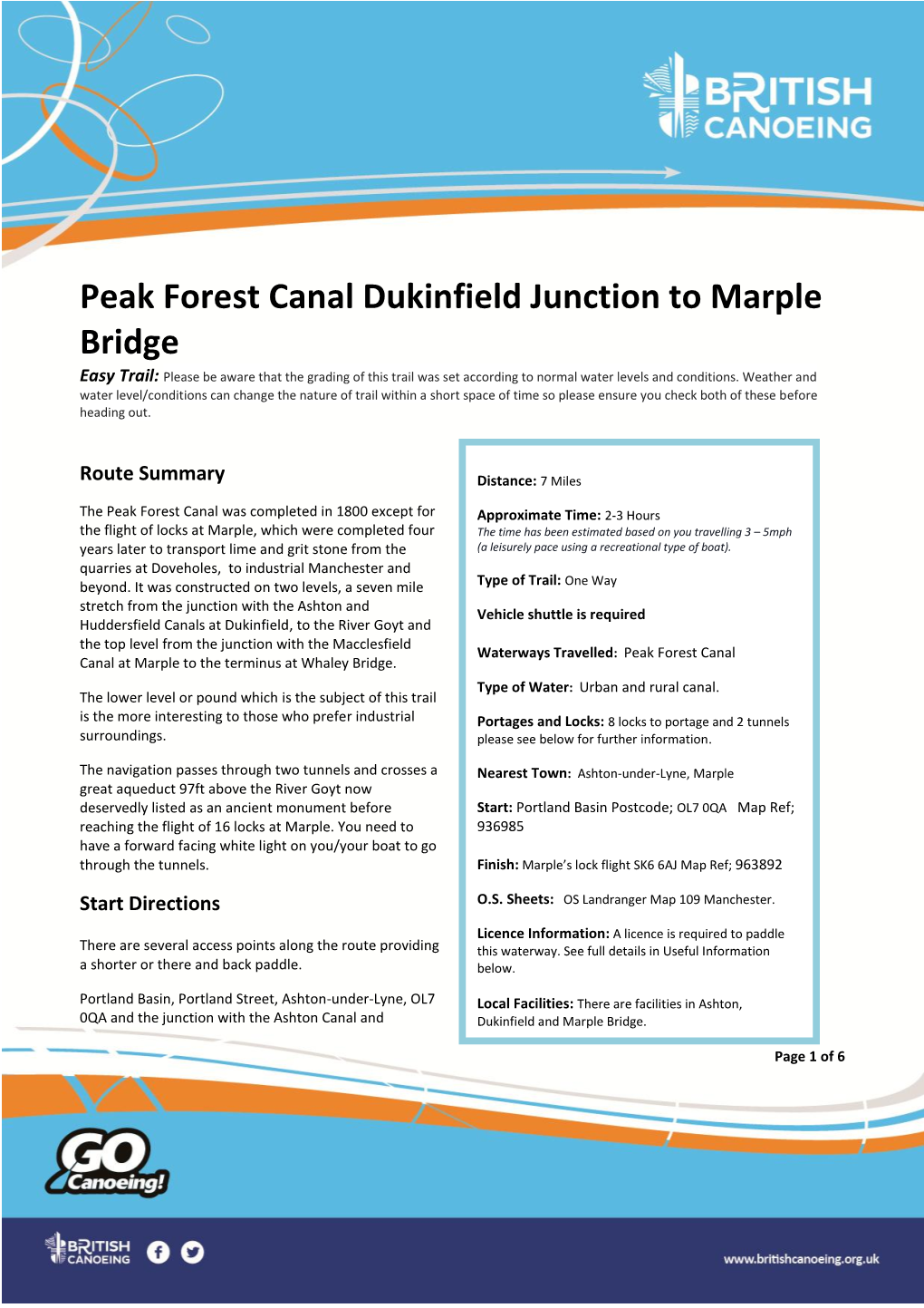 Peak Forest Canal Dukinfield Junction to Marple Bridge