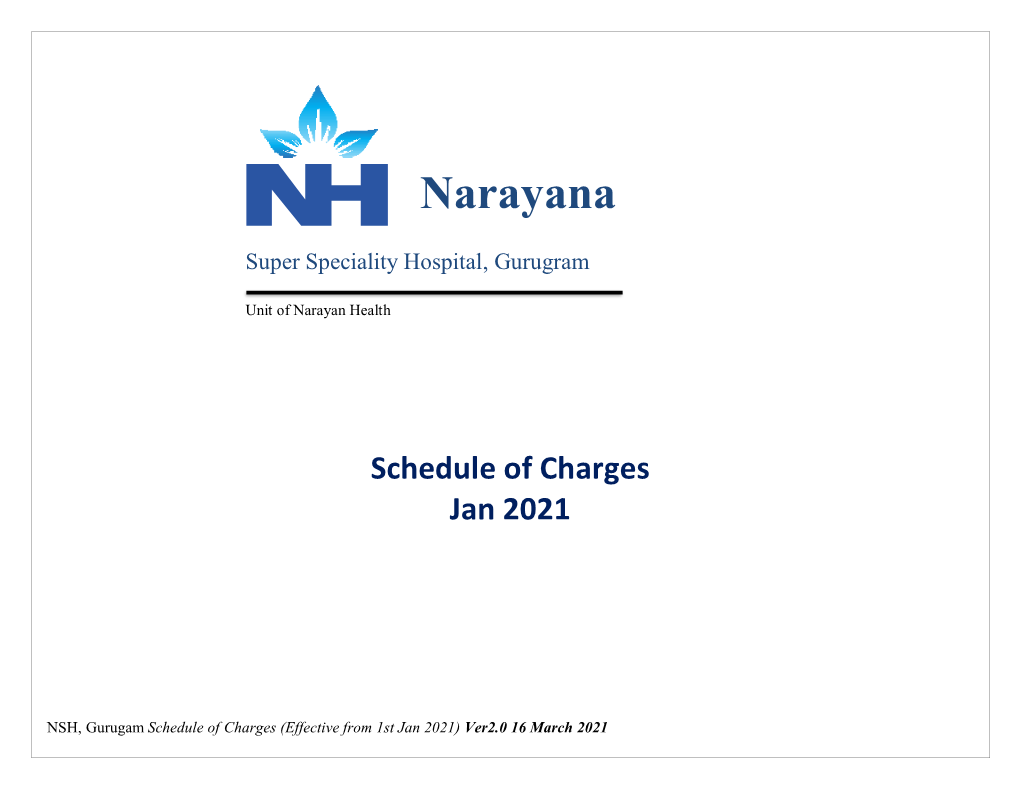 Schedule of Charges Jan 2021