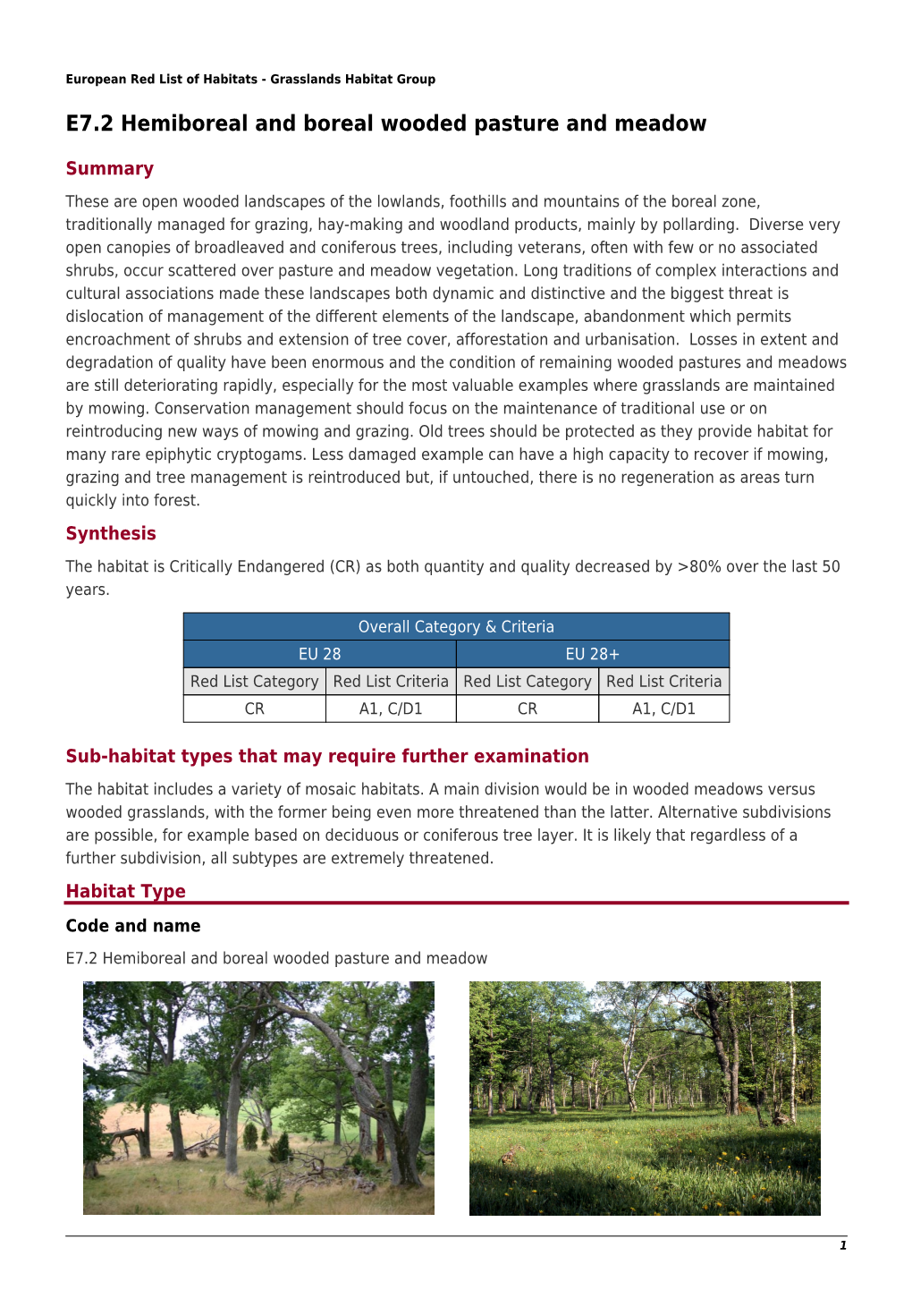 E7.2 Hemiboreal and Boreal Wooded Pasture and Meadow