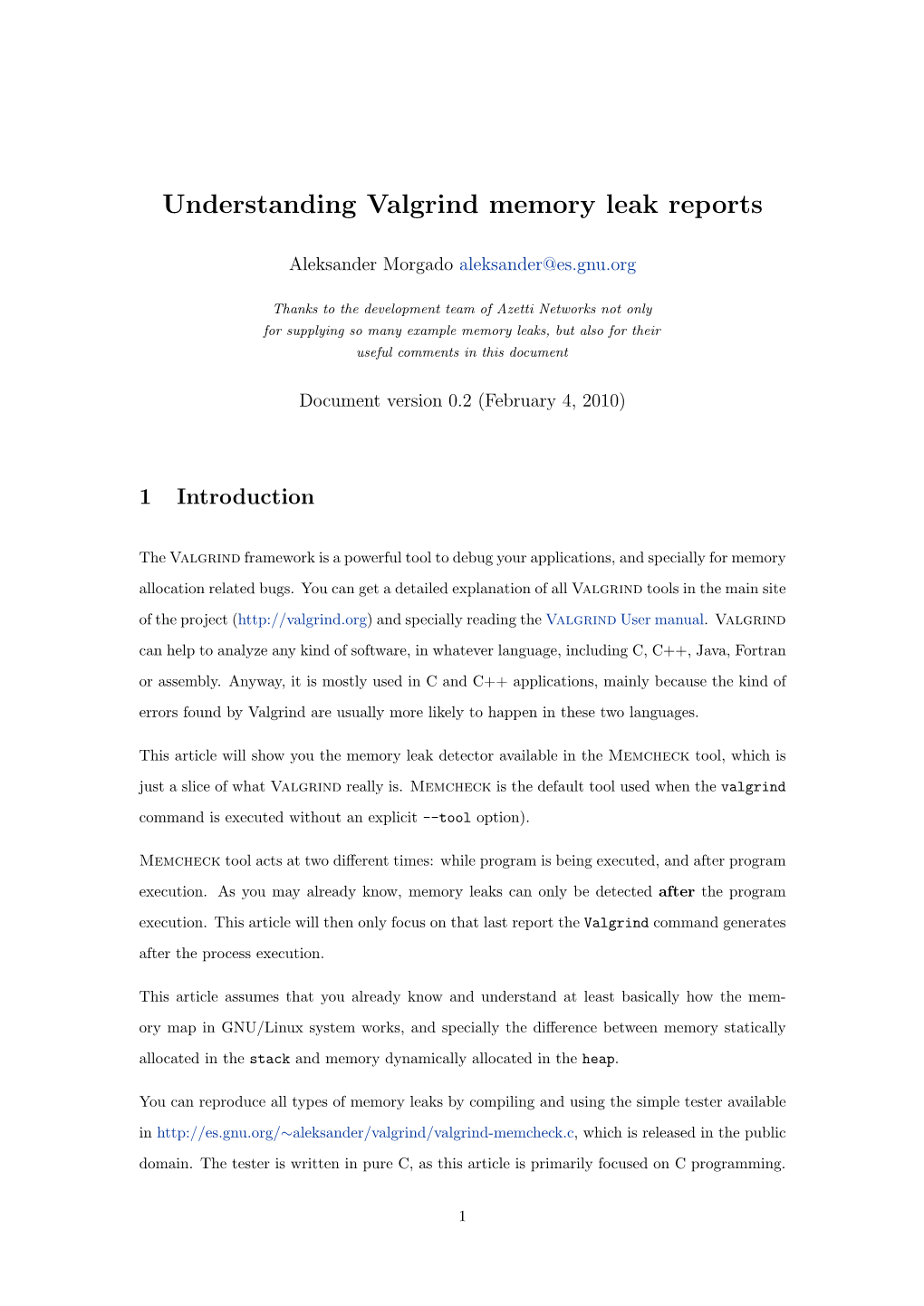Understanding Valgrind Memory Leak Reports