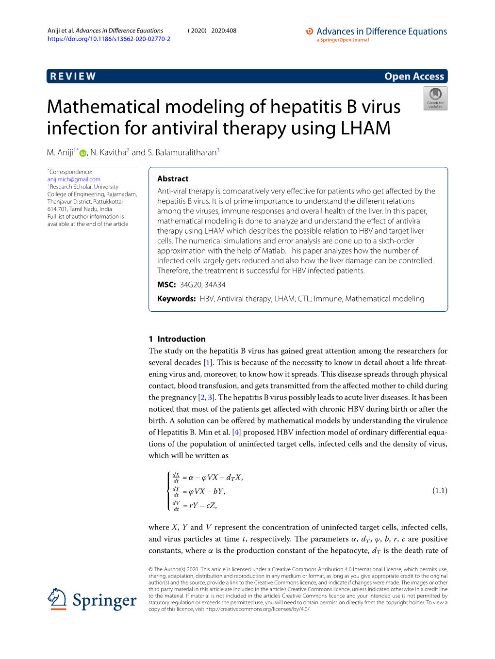 Mathematical Modeling of Hepatitis B Virus Infection for Antiviral Therapy Using LHAM