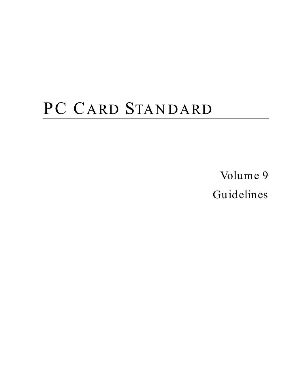 Pc Card Standard