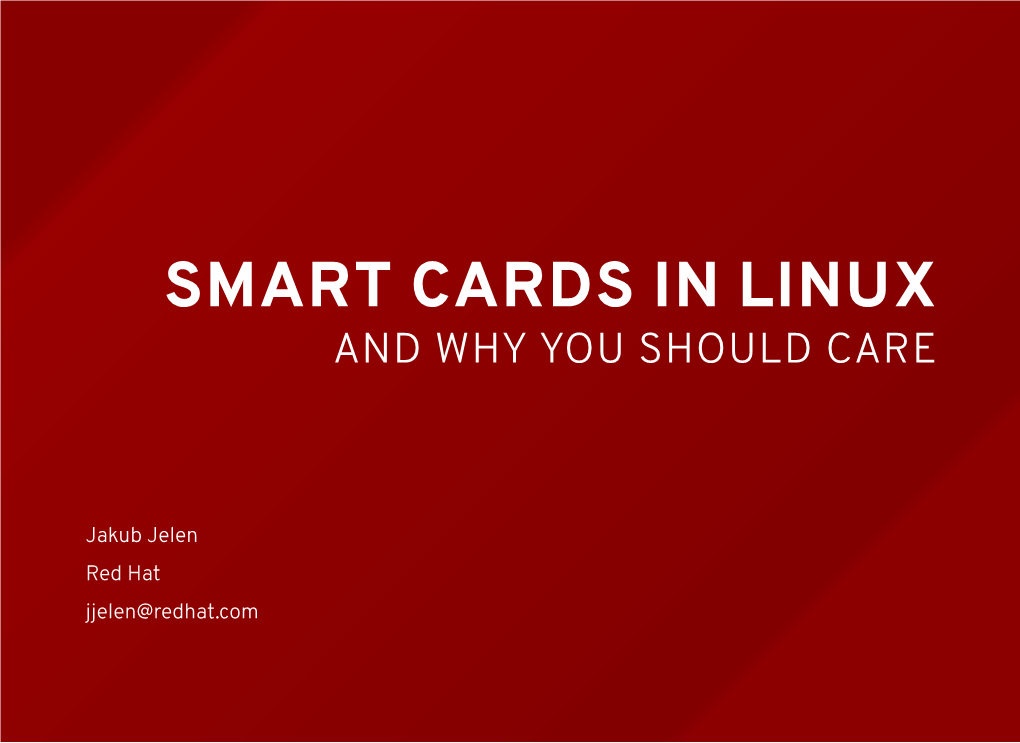 Smart Cards in Linux and Why You Should Care