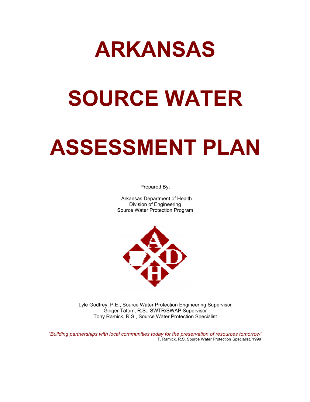 Arkansas Source Water Assessment Plan