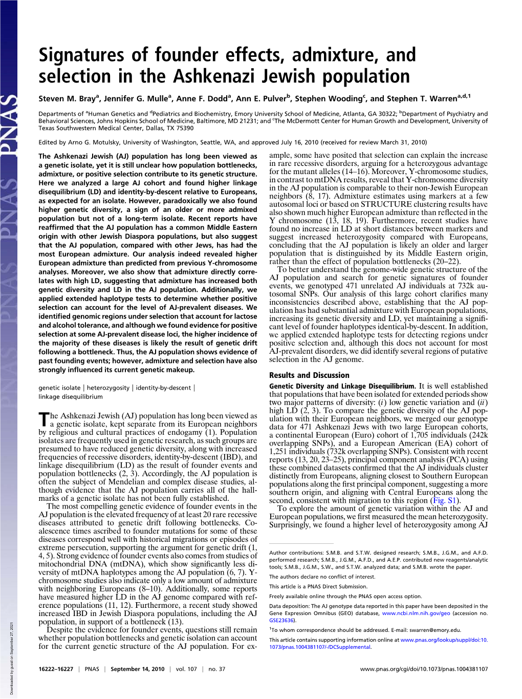 Signatures of Founder Effects, Admixture, and Selection in the Ashkenazi Jewish Population