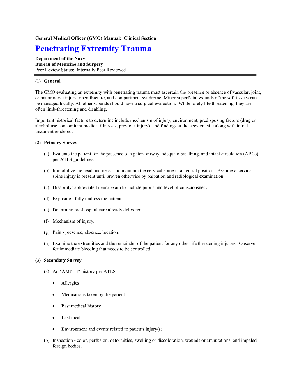 General Medical Officer (GMO) Manual: Clinical Section s3