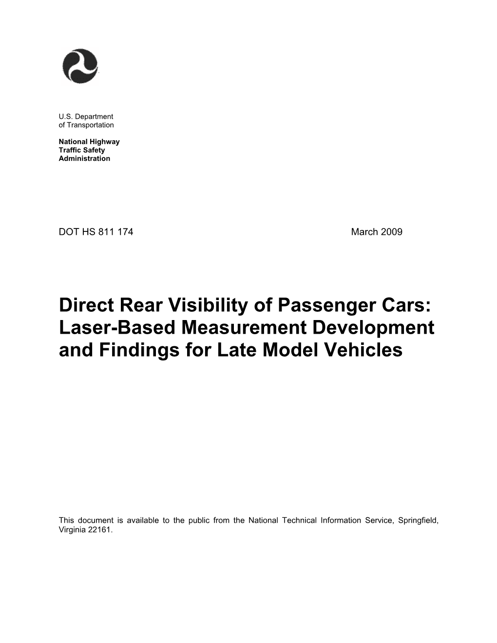 Direct Rear Visibility of Passenger Cars: Laser-Based Measurement Development and Findings for Late Model Vehicles