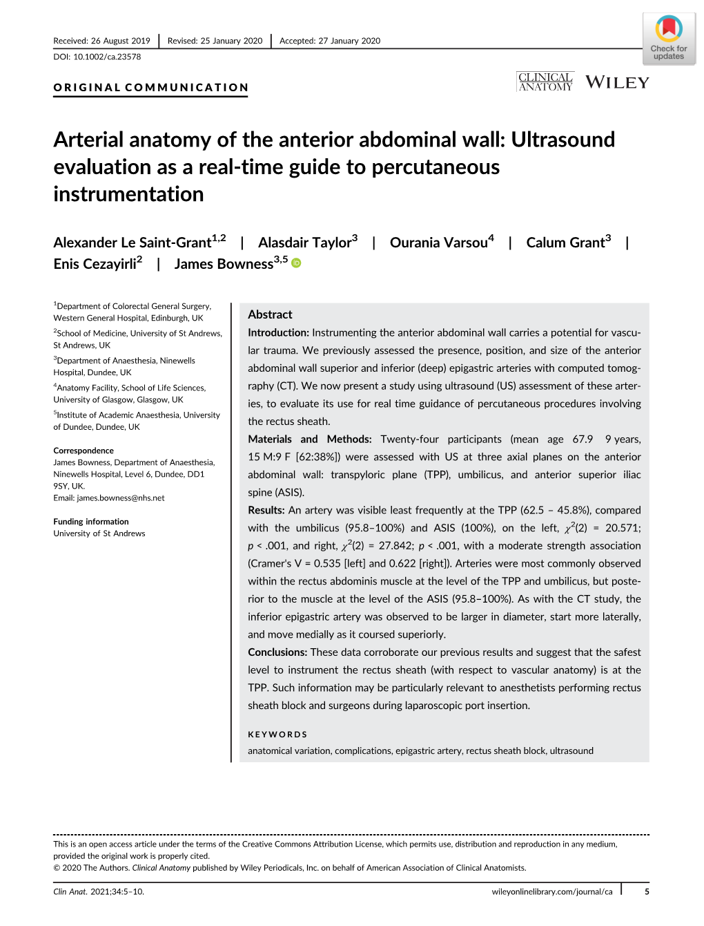 Arterial Anatomy of the Anterior Abdominal Wall: Ultrasound Evaluation As a Real-Time Guide to Percutaneous Instrumentation