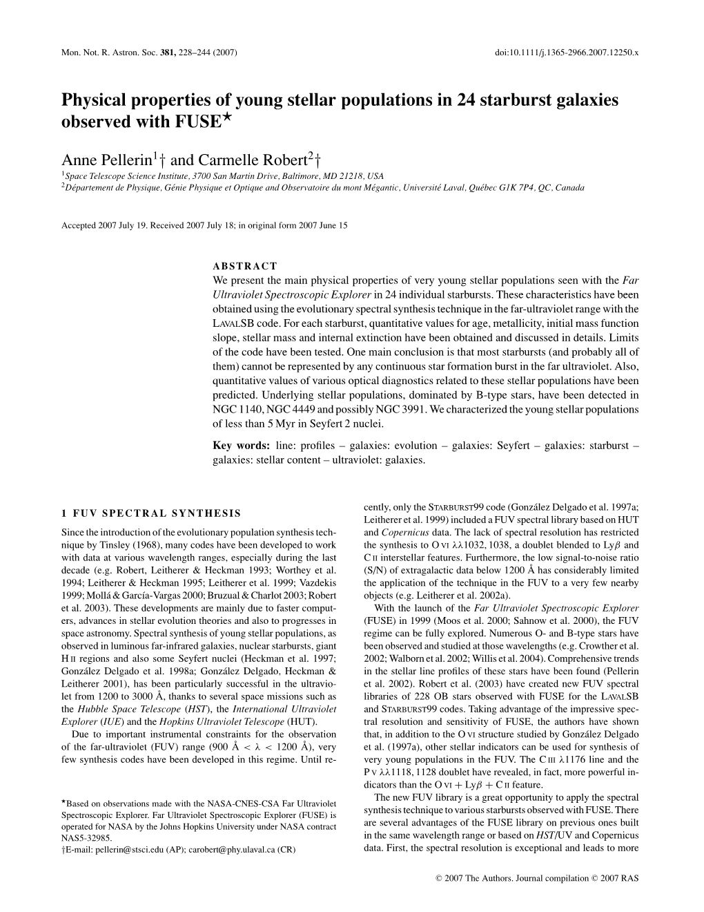 Physical Properties of Young Stellar Populations in 24 Starburst Galaxies ⋆ Observed with FUSE