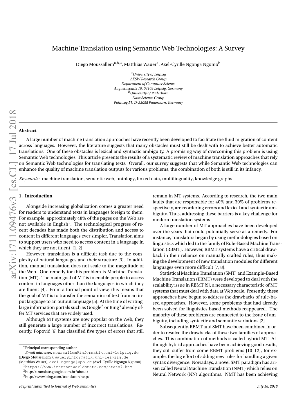 Machine Translation Using Semantic Web Technologies: a Survey