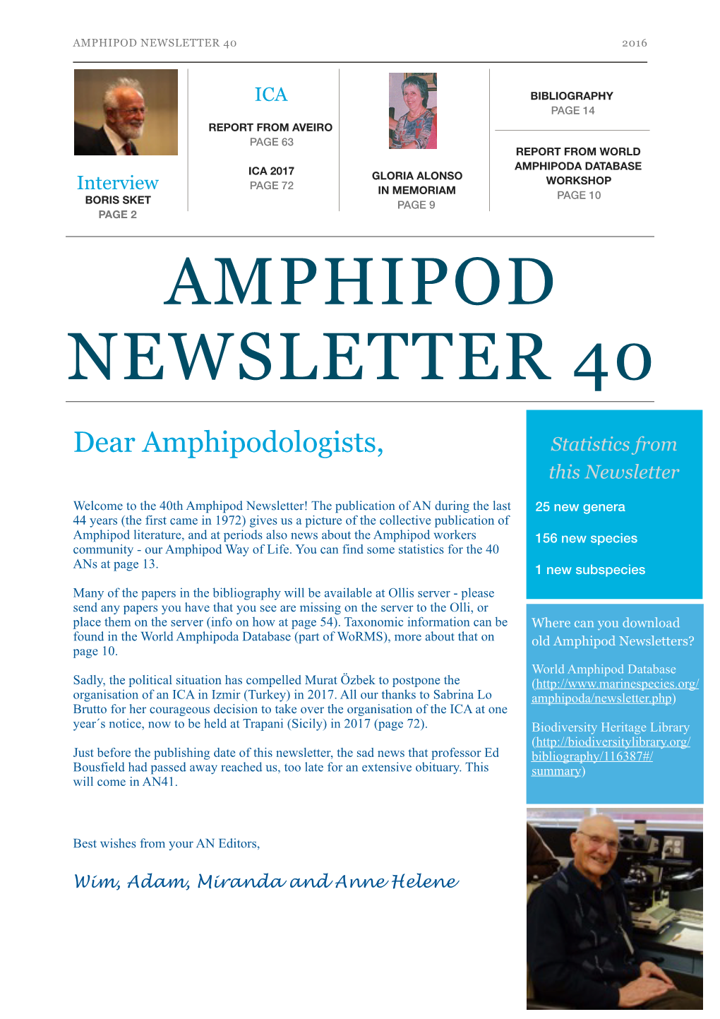 Amphipod Newsletter 40 2016