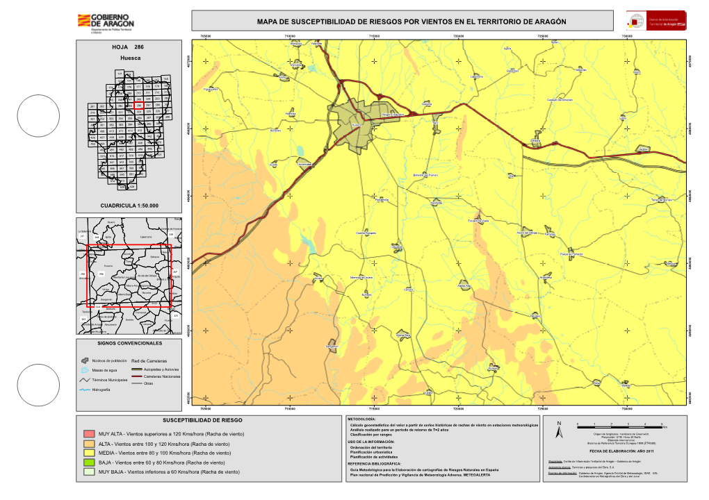 Mapa De Susceptibilidad De Riesgos Por Vientos En El Territorio De Aragón