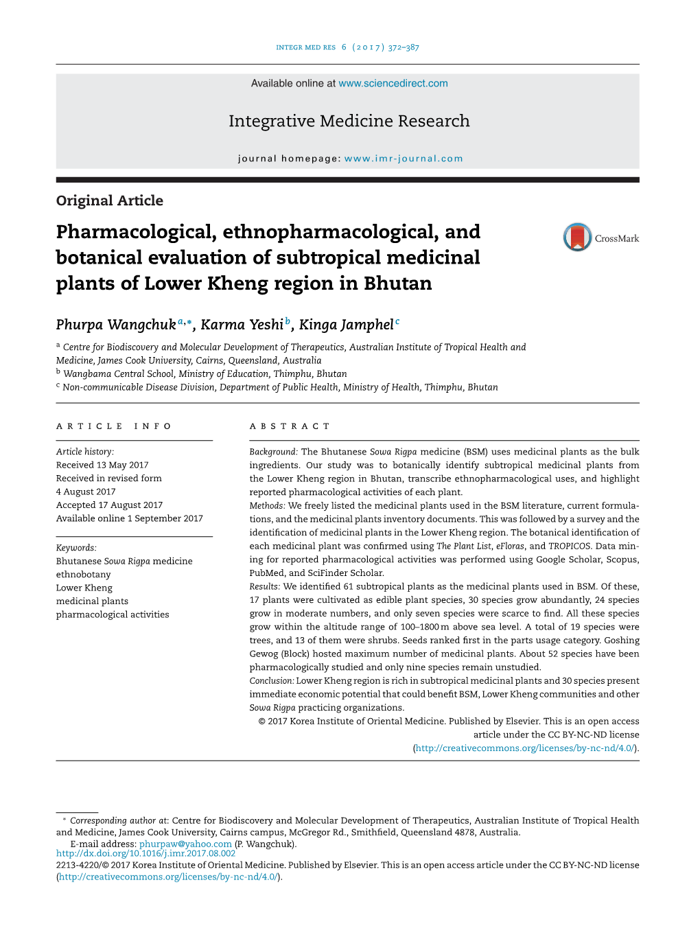 Pharmacological, Ethnopharmacological, And