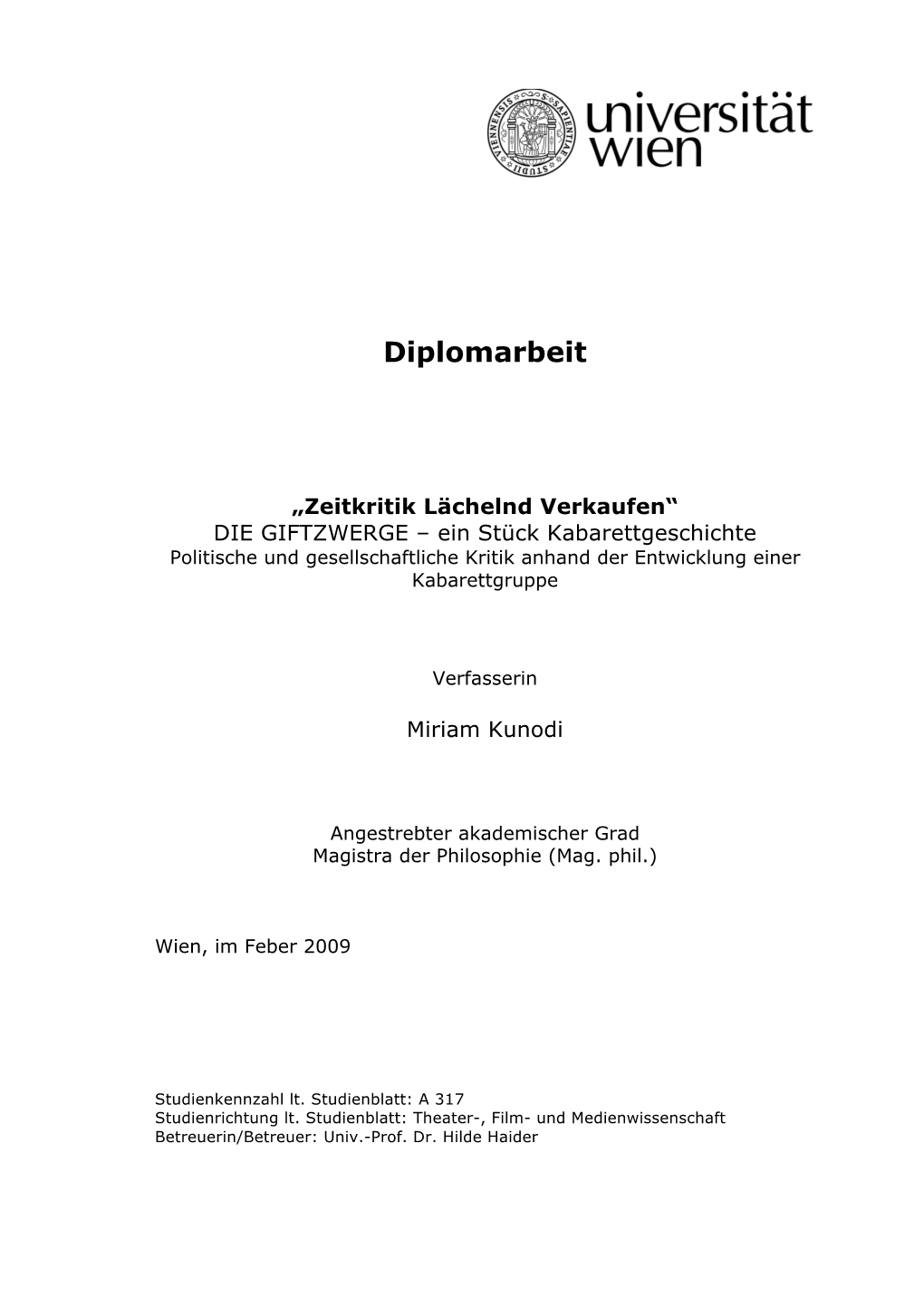 Diplomarbeit