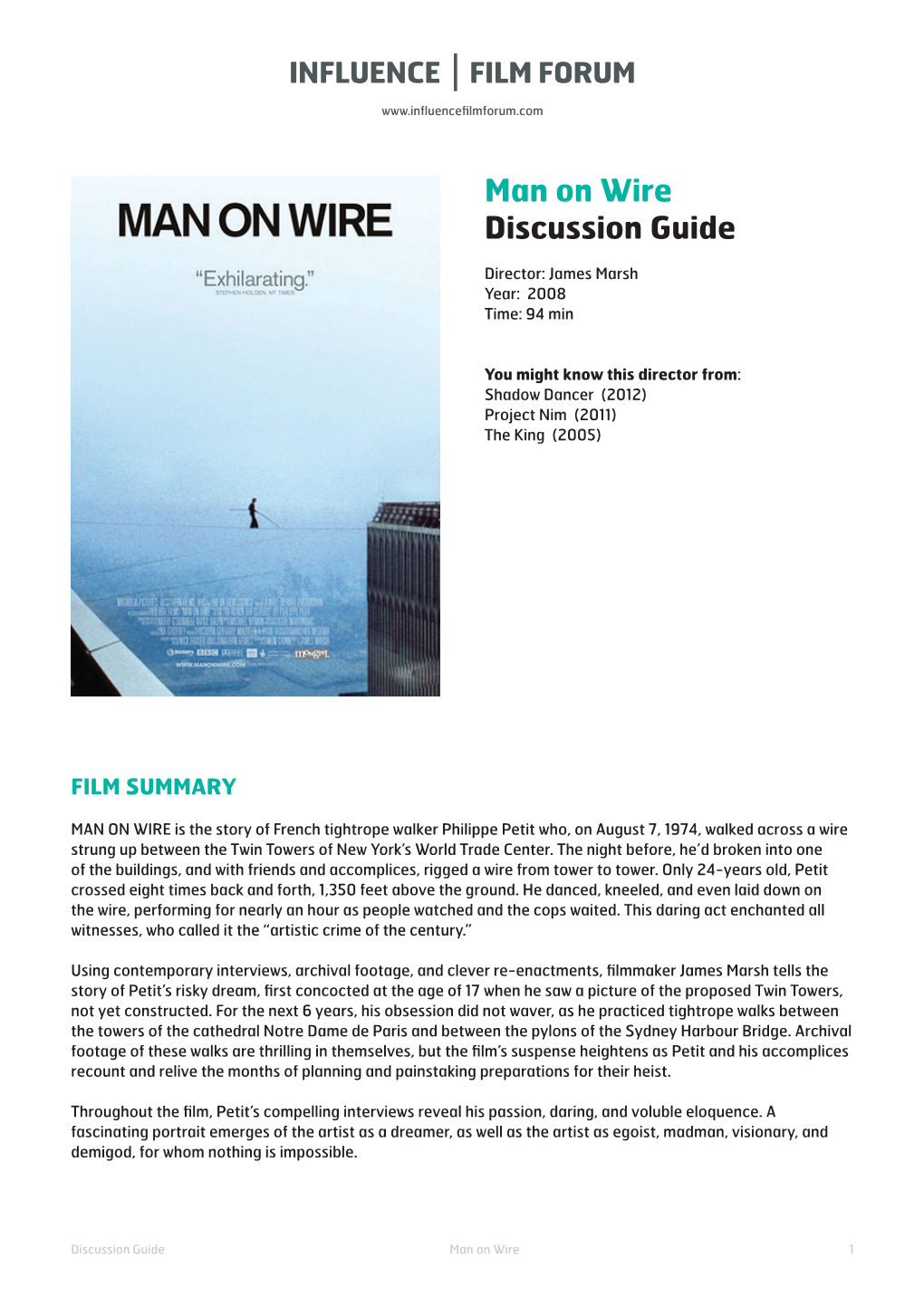 Man on Wire Discussion Guide