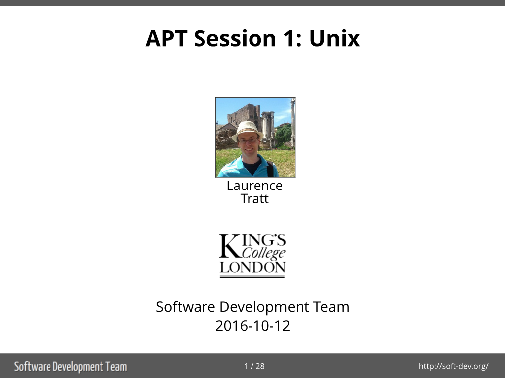 APT Session 1: Unix