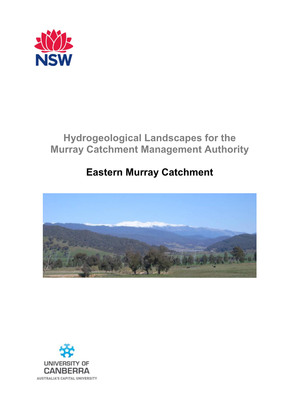 Hydrogeological Landscapes for the Murray Catchment Management Authority