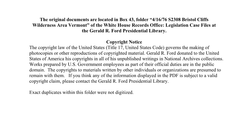 The Original Documents Are Located in Box 43