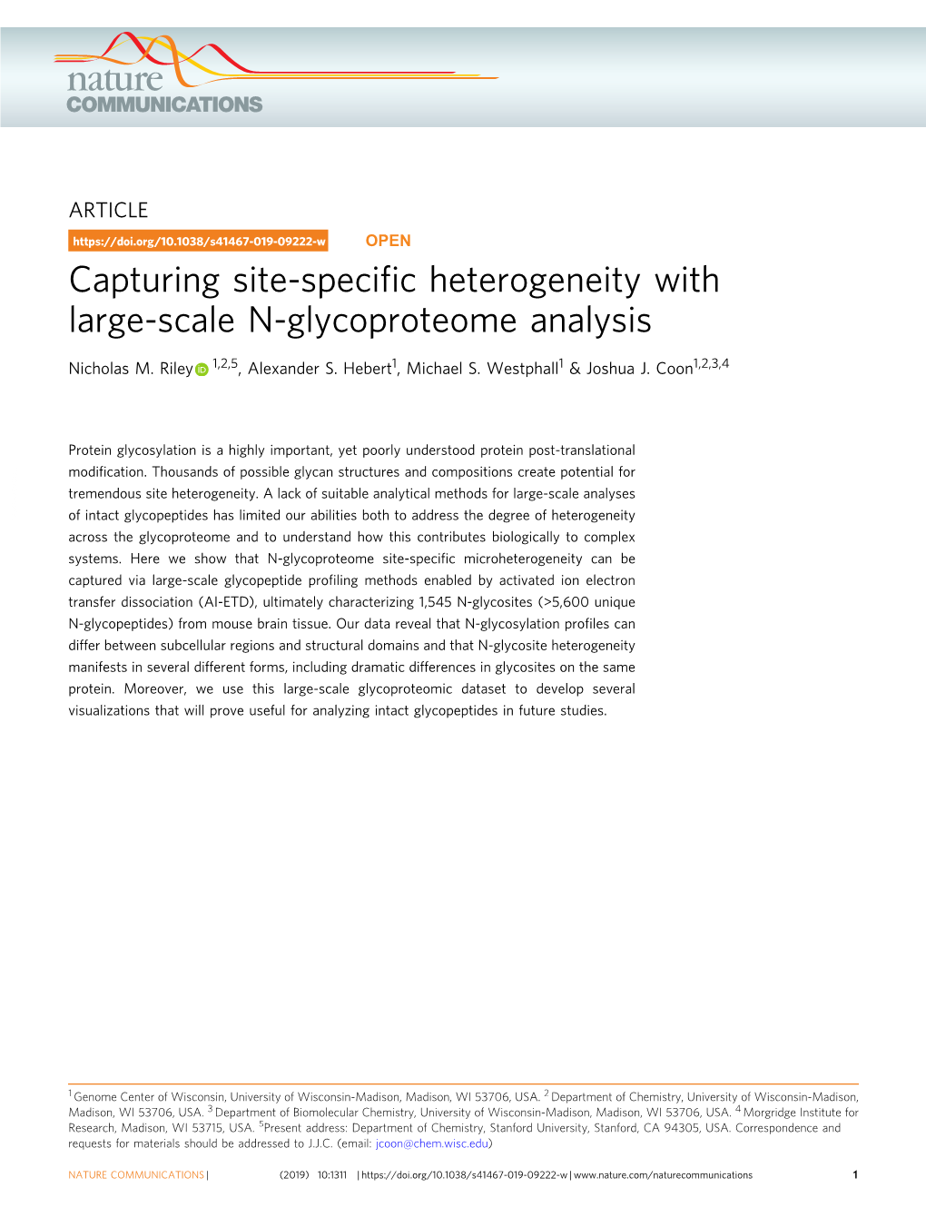 Capturing Site-Specific Heterogeneity with Large-Scale N-Glycoproteome