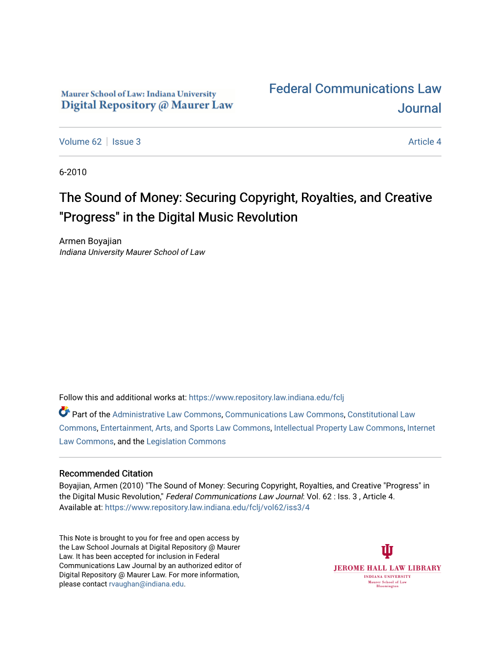 The Sound of Money: Securing Copyright, Royalties, and Creative 