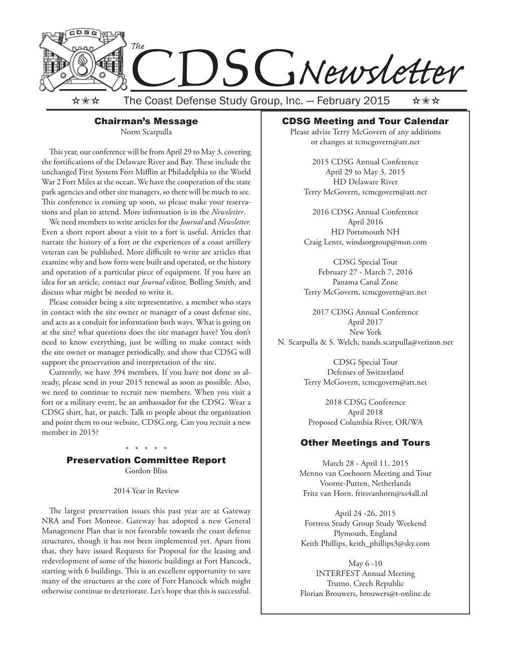 CDSG Newsletter