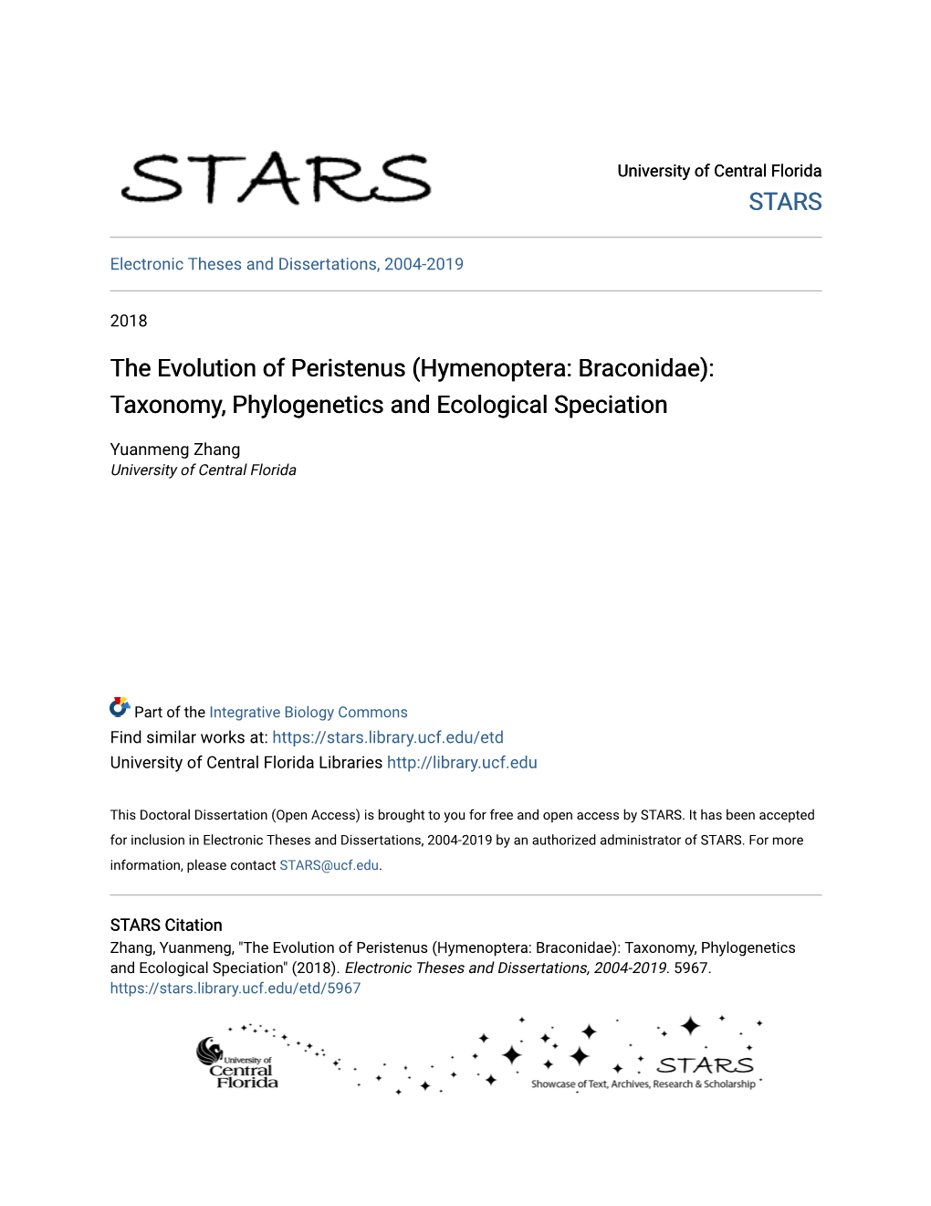 Hymenoptera: Braconidae): Taxonomy, Phylogenetics and Ecological Speciation