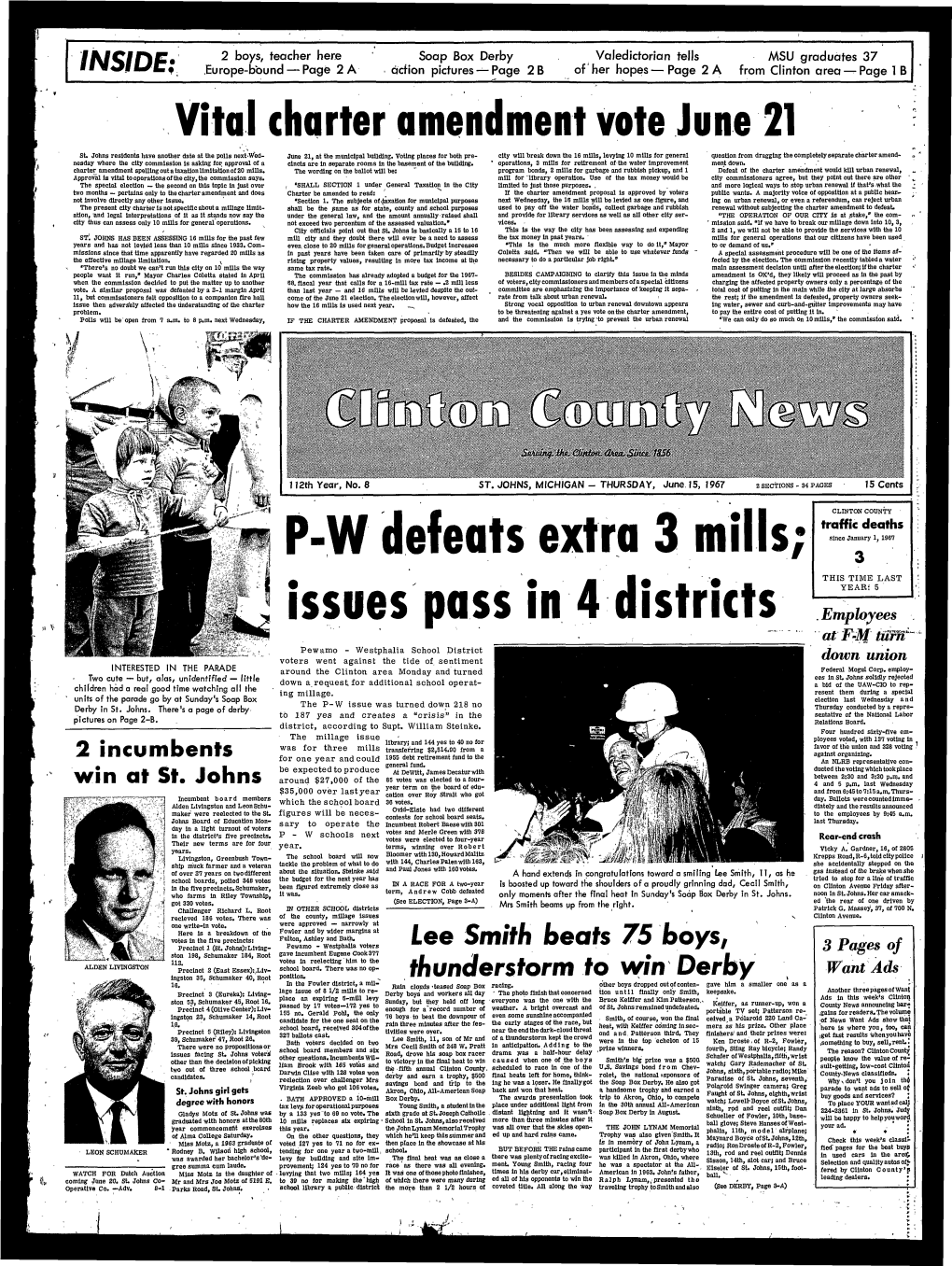 June 15, 1967 2 SECTIONS - 34 PAGES 15 Cents