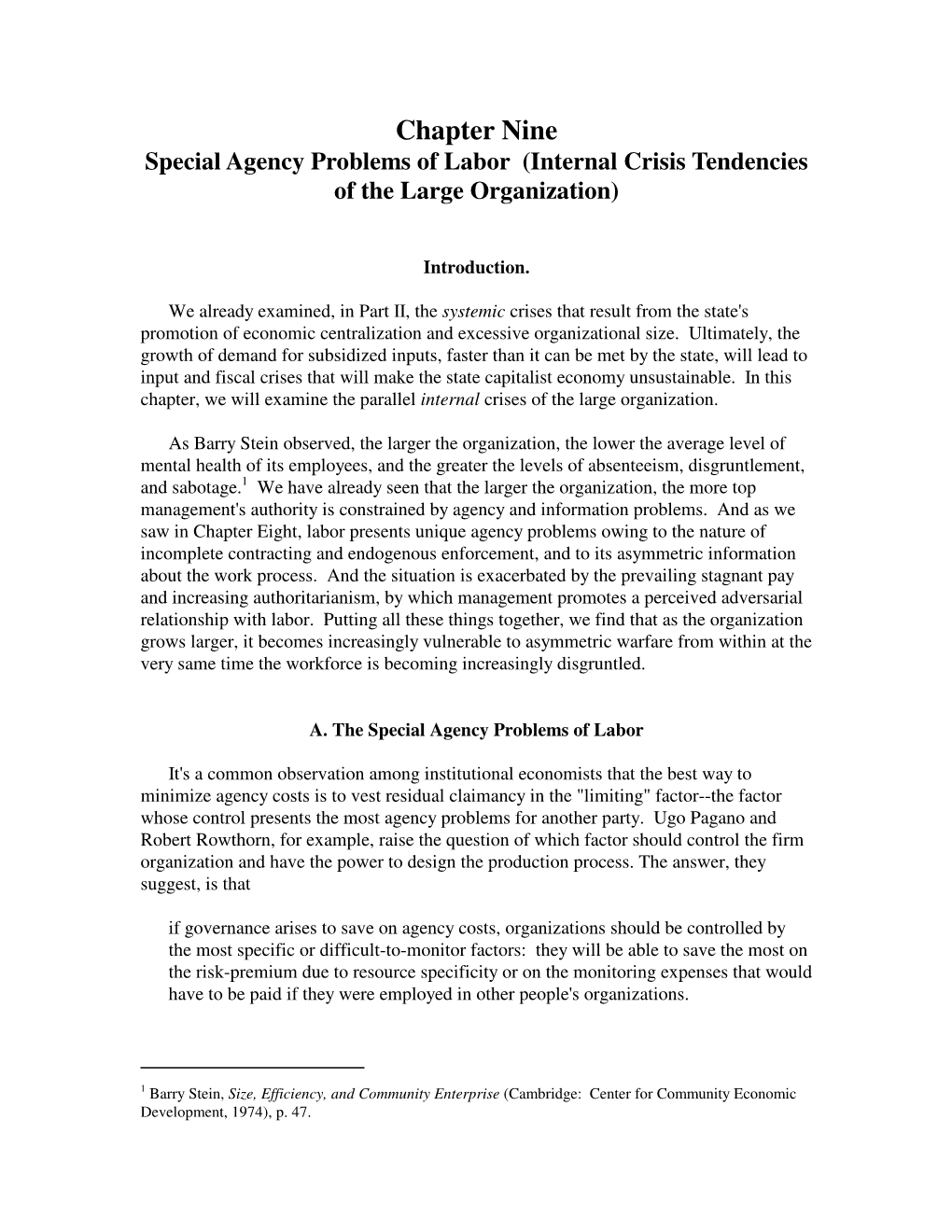 11. Chapter 9--Special Agency Problems of Labor.Wps