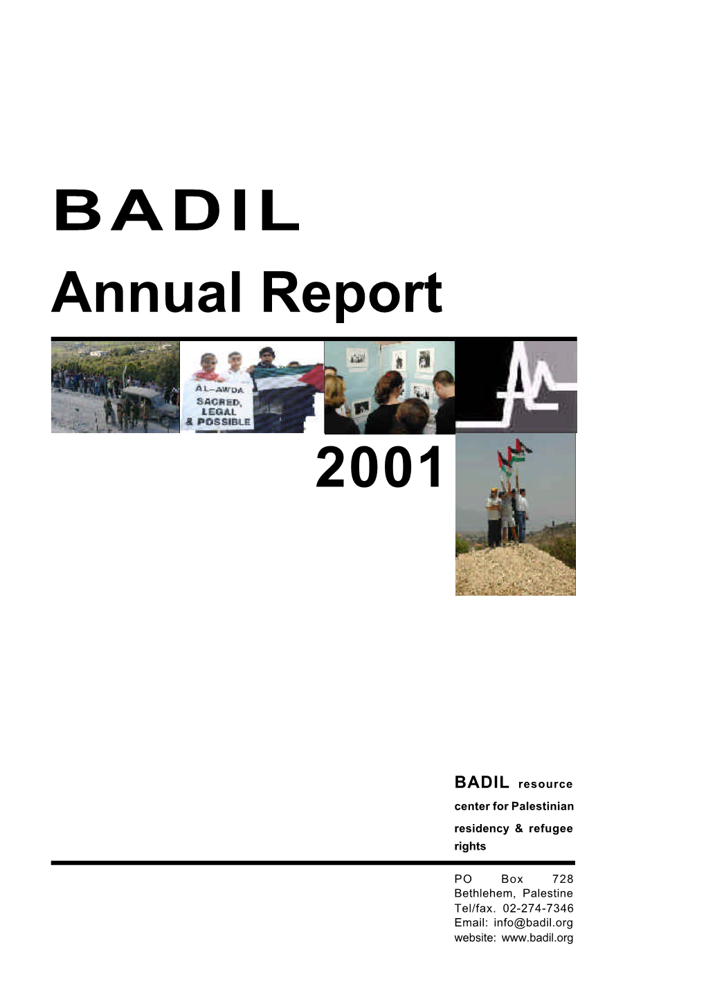 BADIL's Annual Report 2001