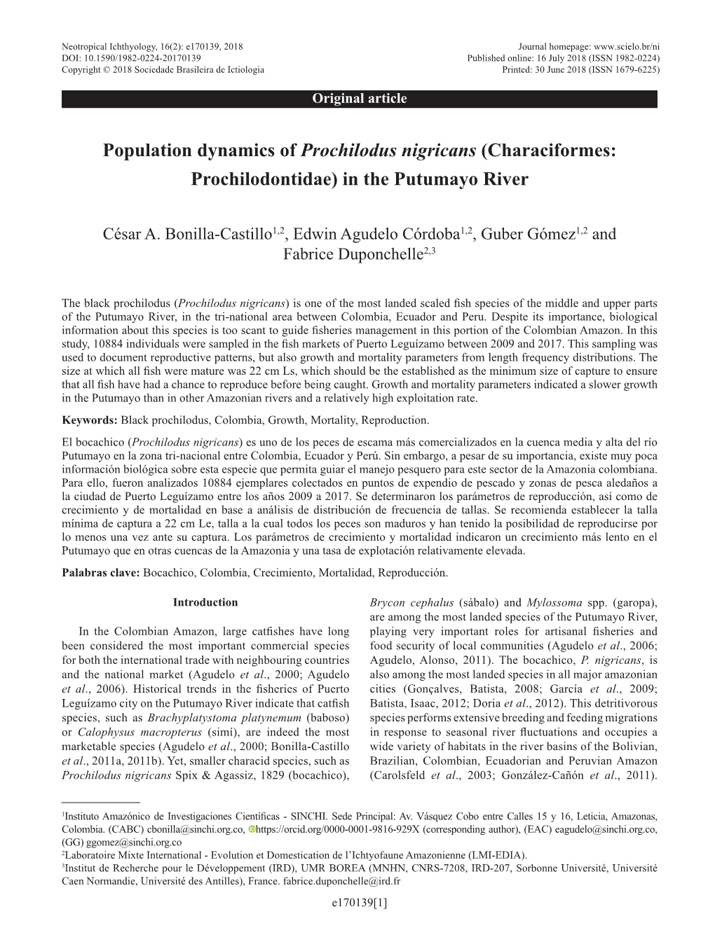 Population Dynamics of Prochilodus Nigricans.Pdf