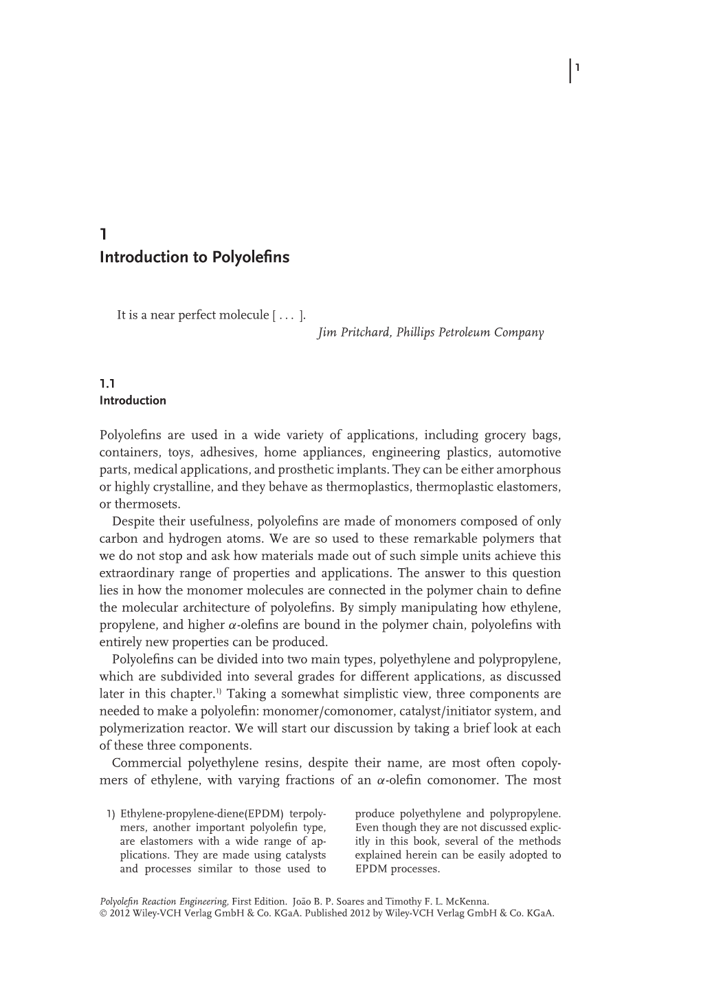 1 Introduction to Polyolefins