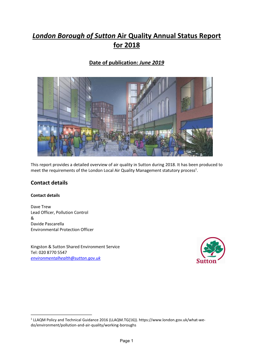 London Borough of Sutton Air Quality Annual Status Report for 2018