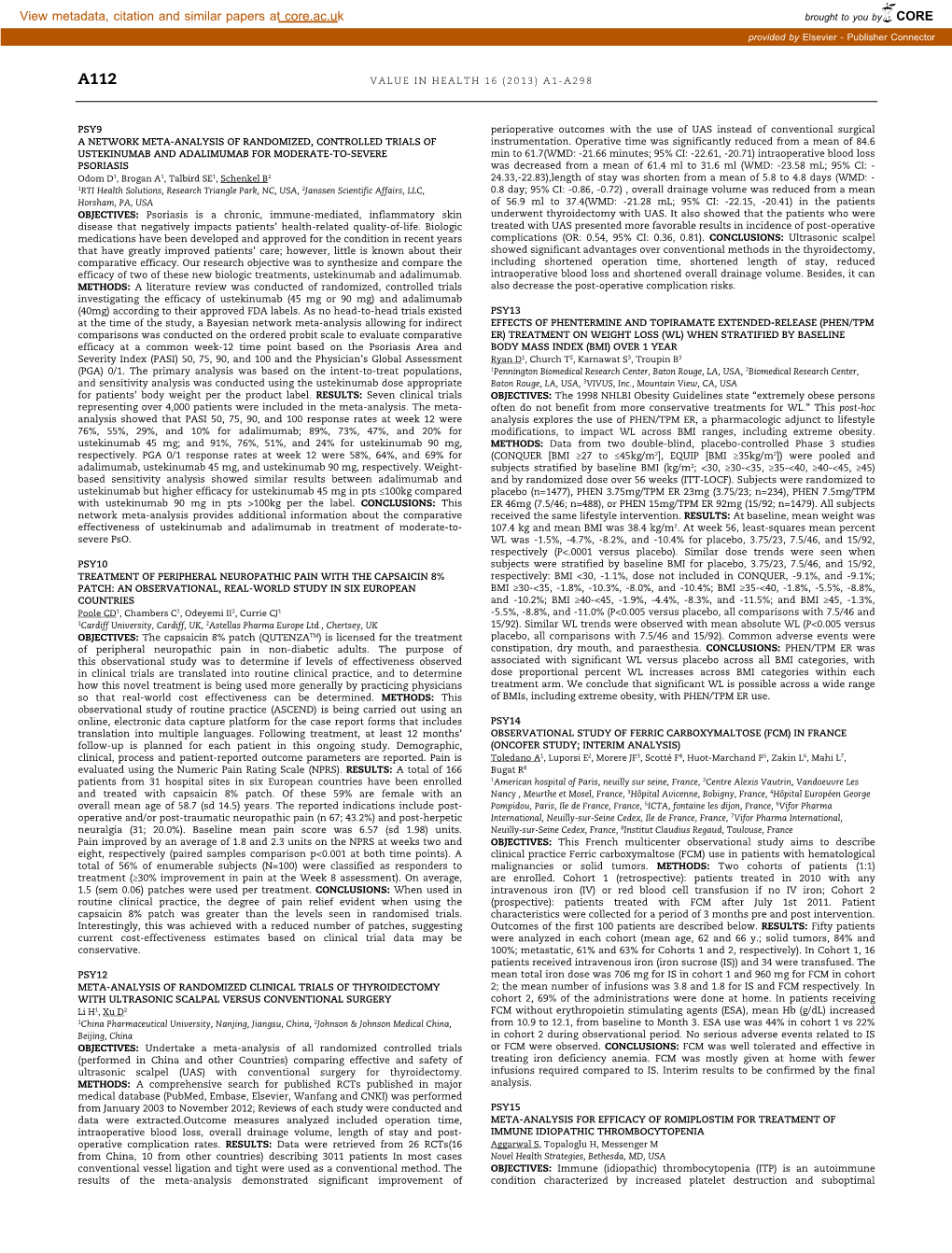 Meta-Analysis for Efficacy of Romiplostim for Treatment Of