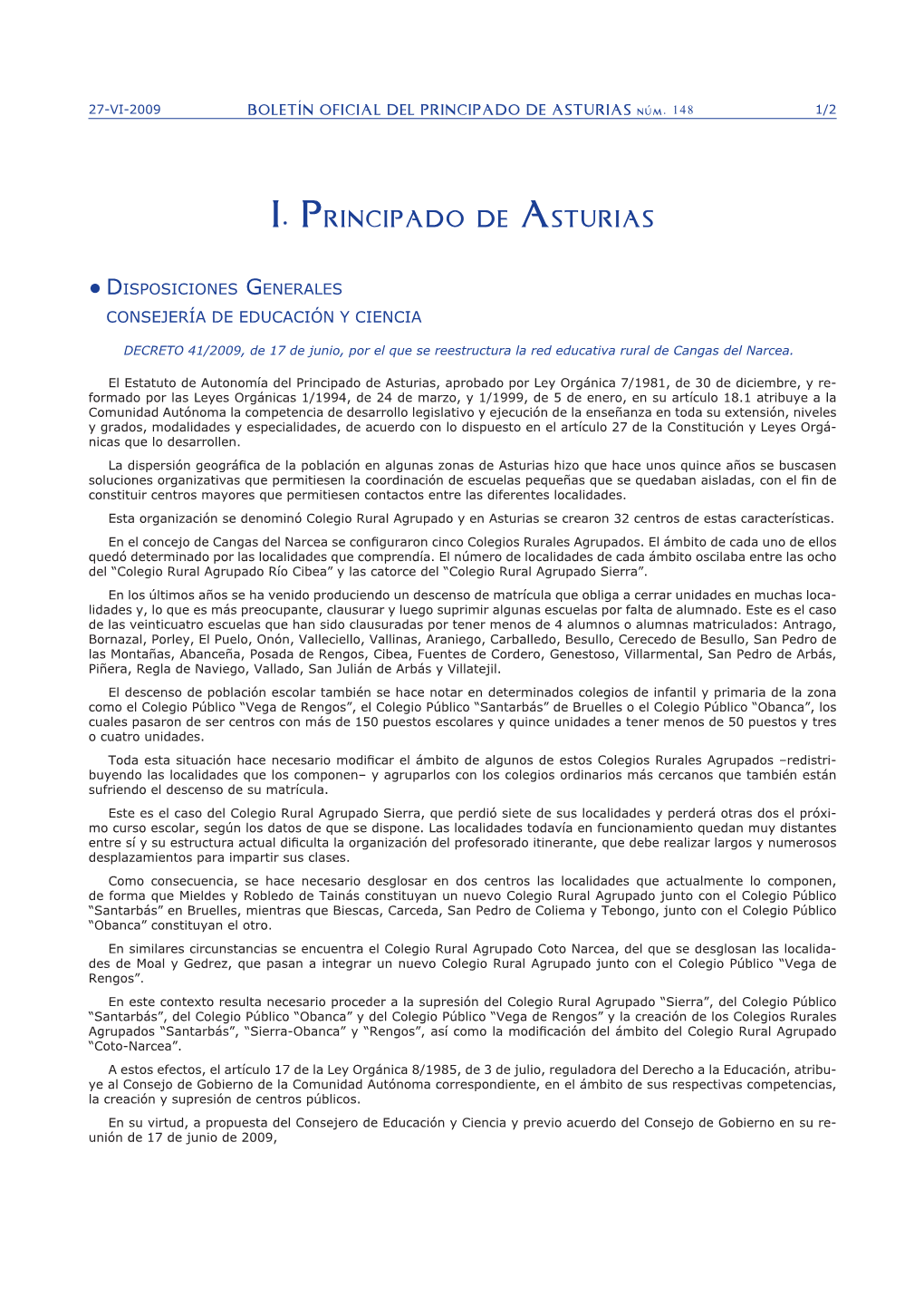 I. Principado De Asturias