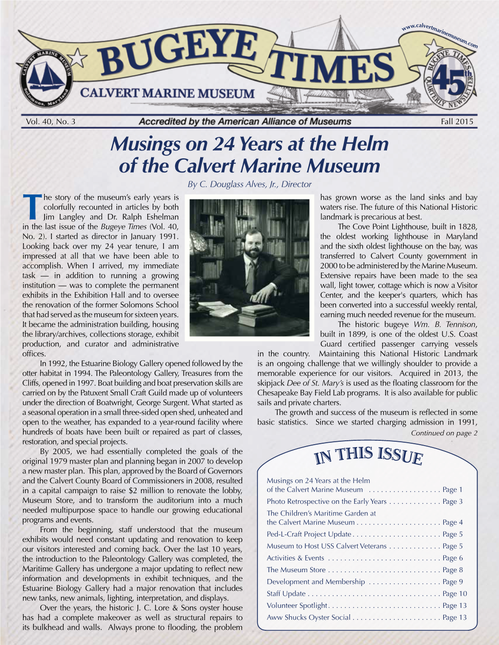 Musings on 24 Years at the Helm of the Calvert Marine Museum by C