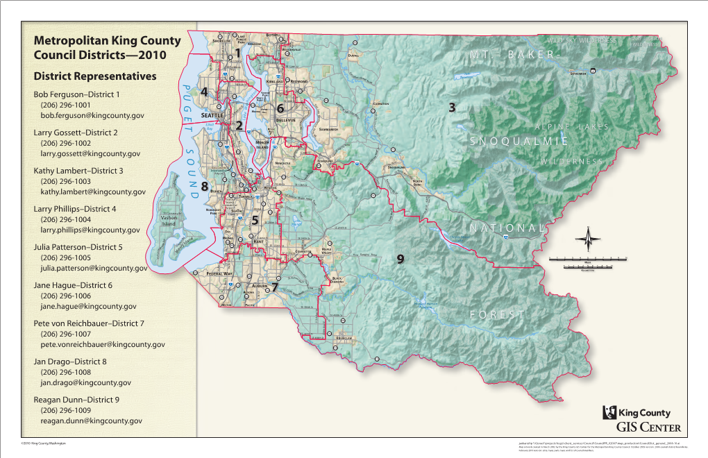 Metropolitan King County Council Districts—2010