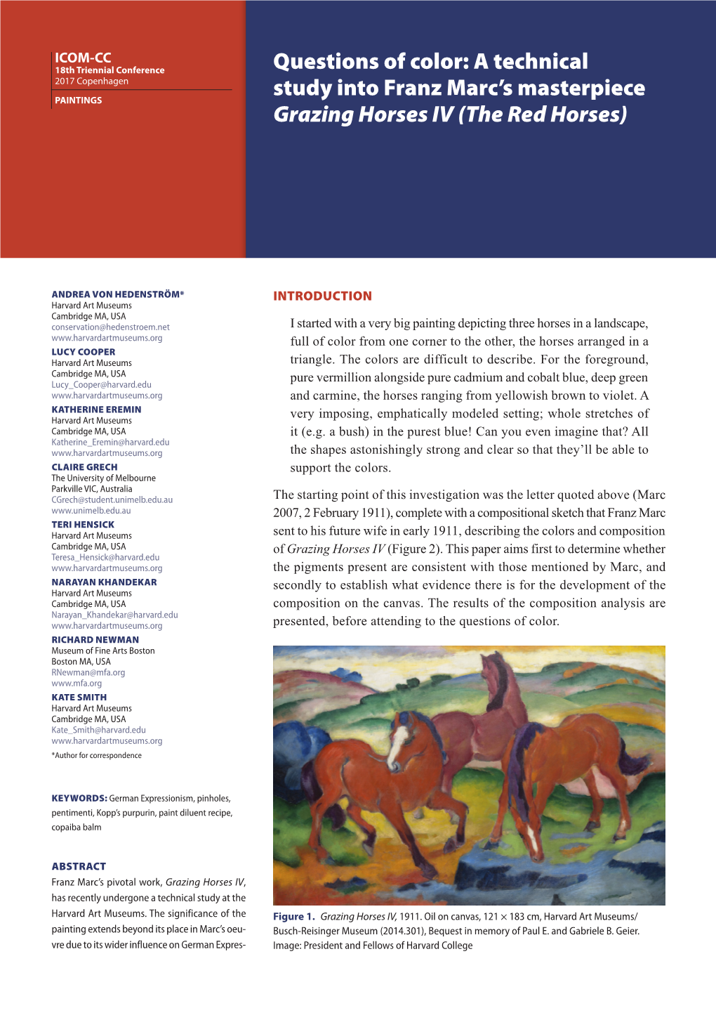 A Technical Study Into Franz Marc's Masterpiece Grazing Horses IV