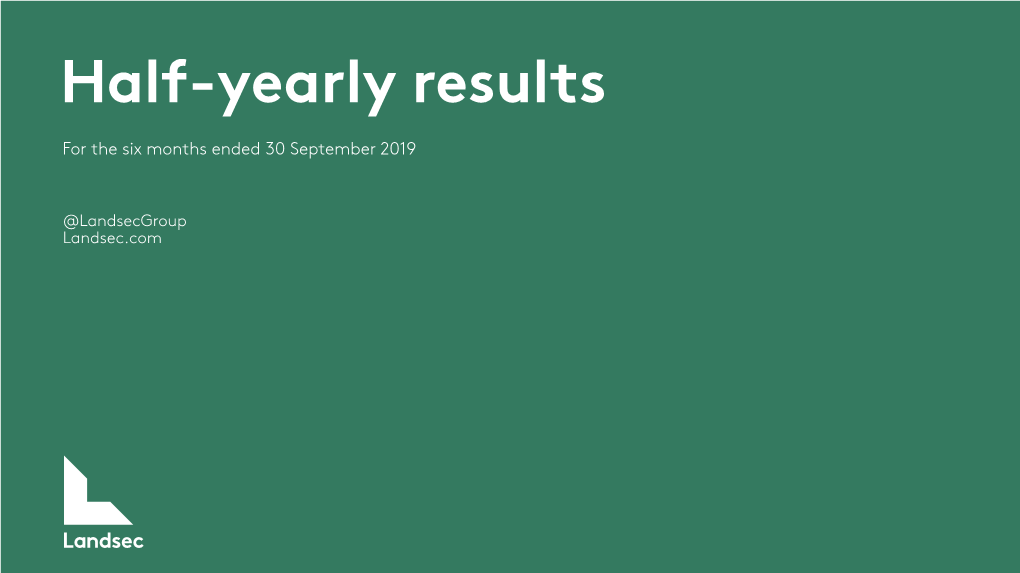 Half-Yearly Results 2019 Presentation