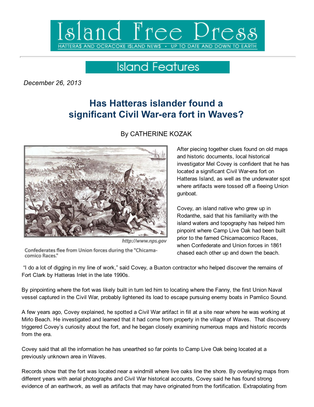 Has Hatteras Islander Found a Significant Civil Warera Fort in Waves?