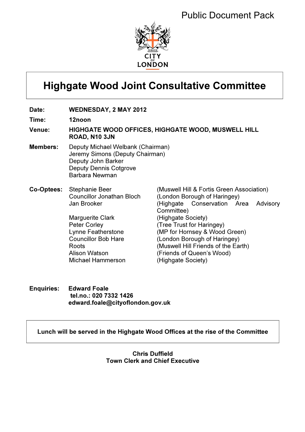 Highgate Wood Joint Consultative Committee