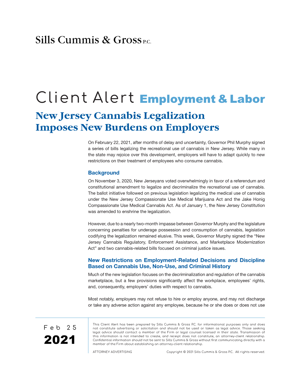 Client Alert Employment & Labor