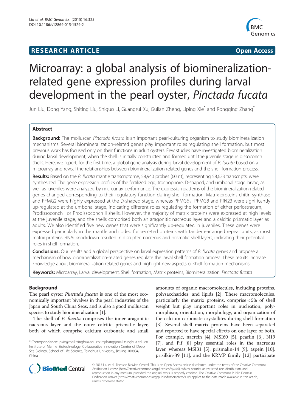 Related Gene Expression Profiles During Larval