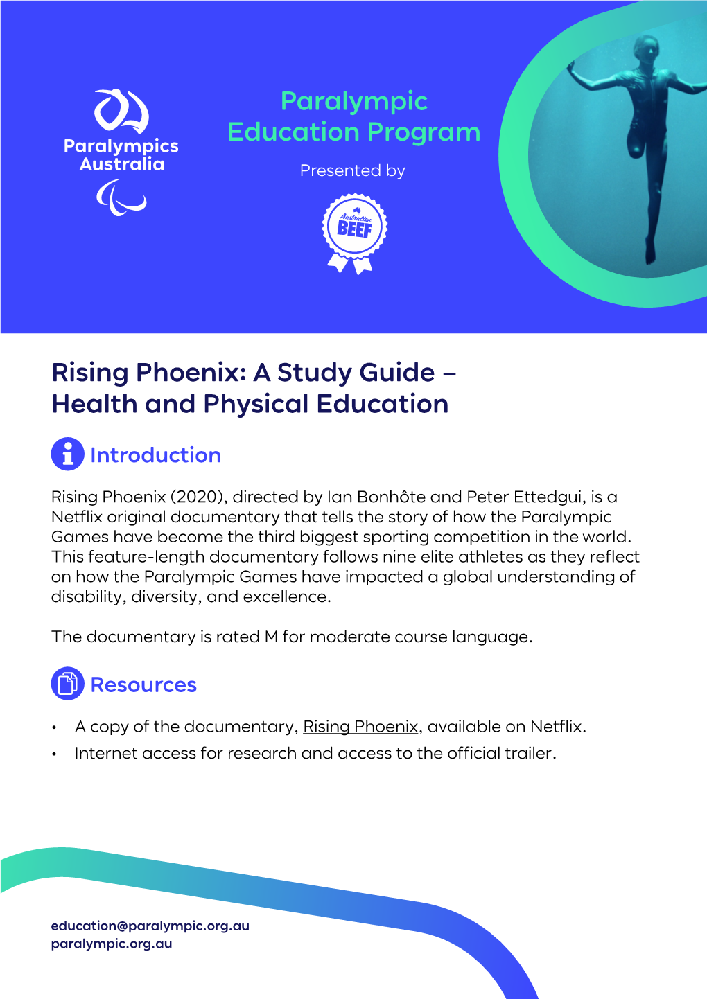 Rising Phoenix: a Study Guide – Health and Physical Education