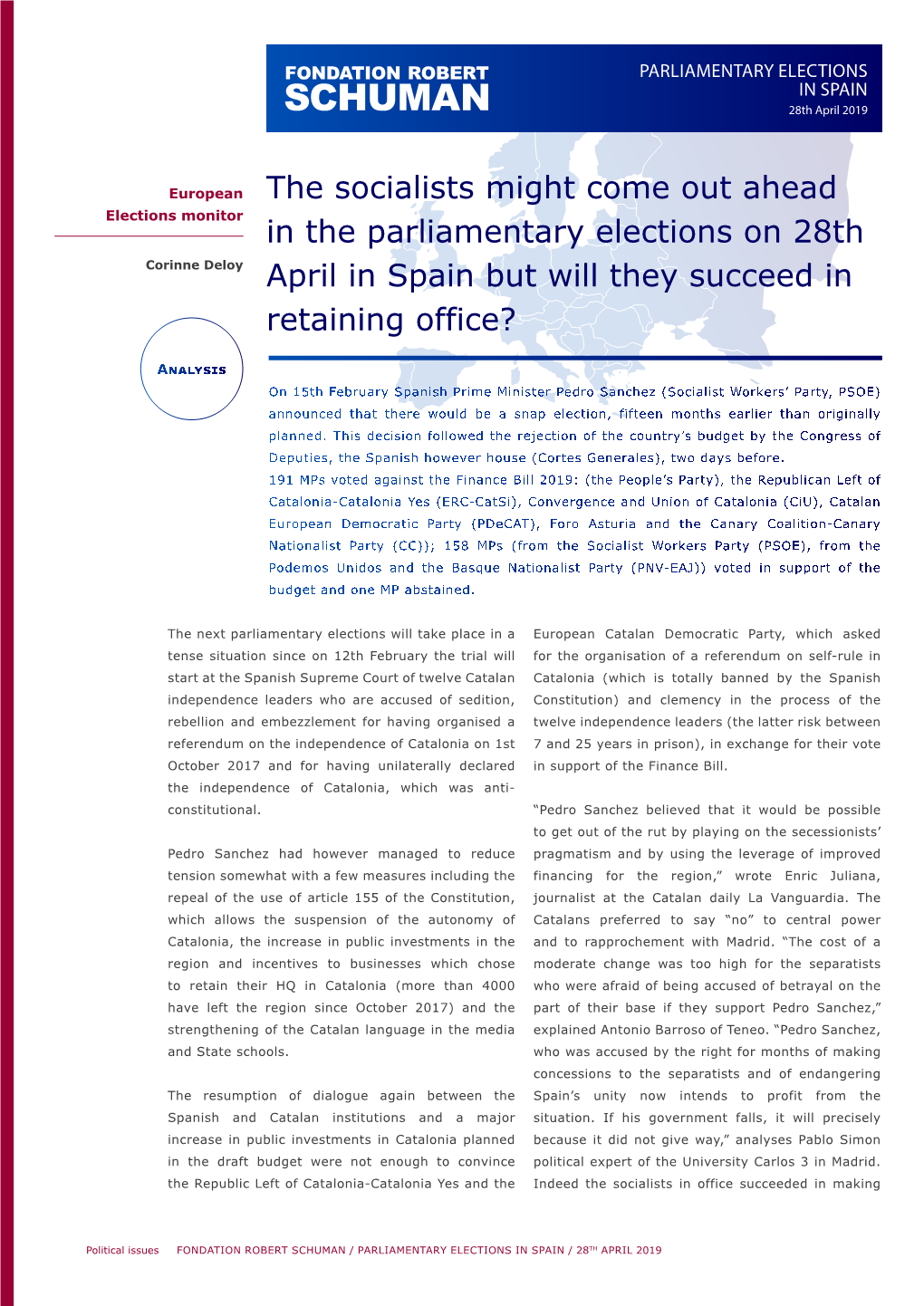 Parliamentary Elections on 28Th April