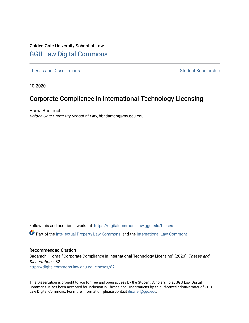 Corporate Compliance in International Technology Licensing