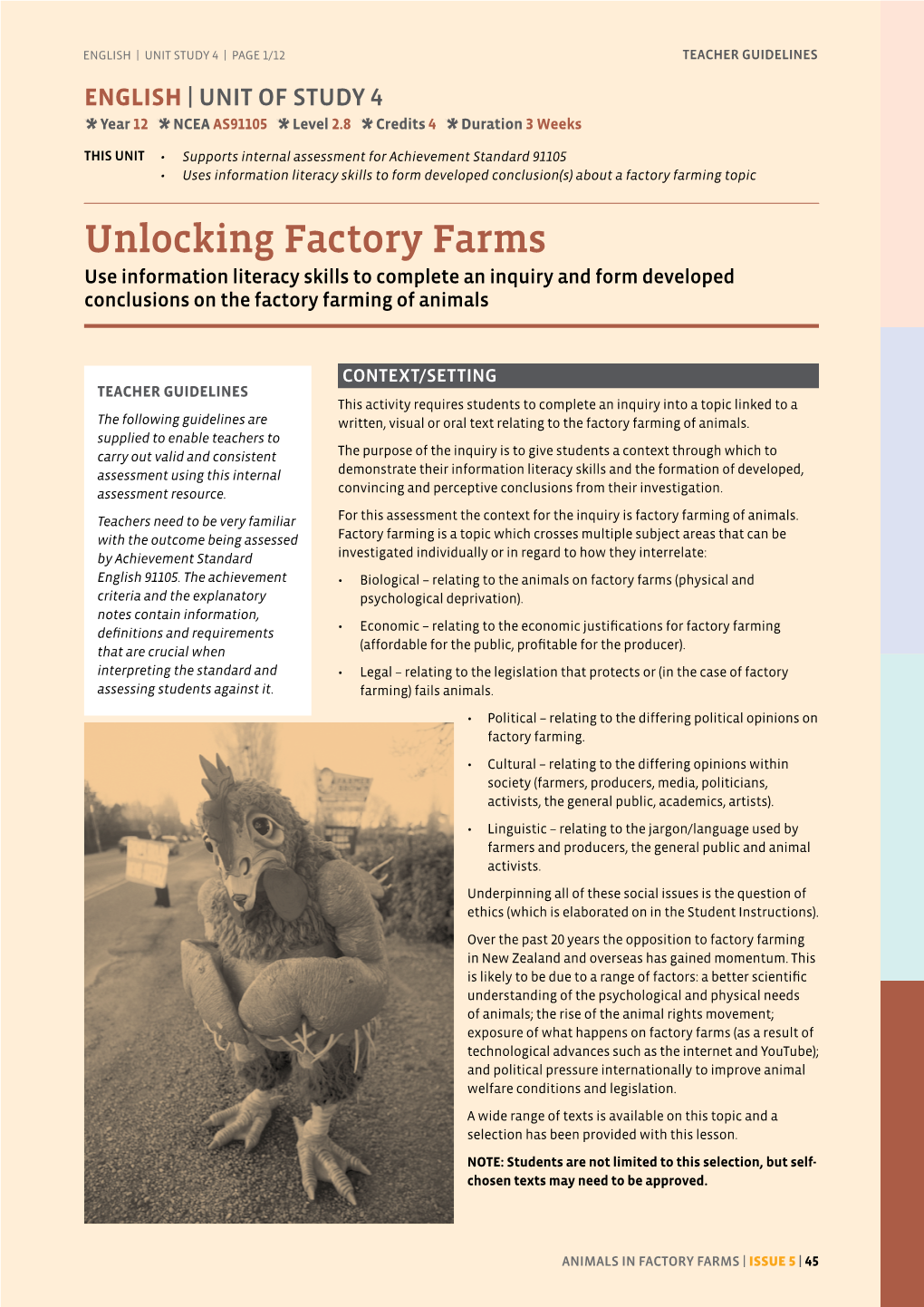 Unlocking Factory Farms Use Information Literacy Skills to Complete an Inquiry and Form Developed Conclusions on the Factory Farming of Animals