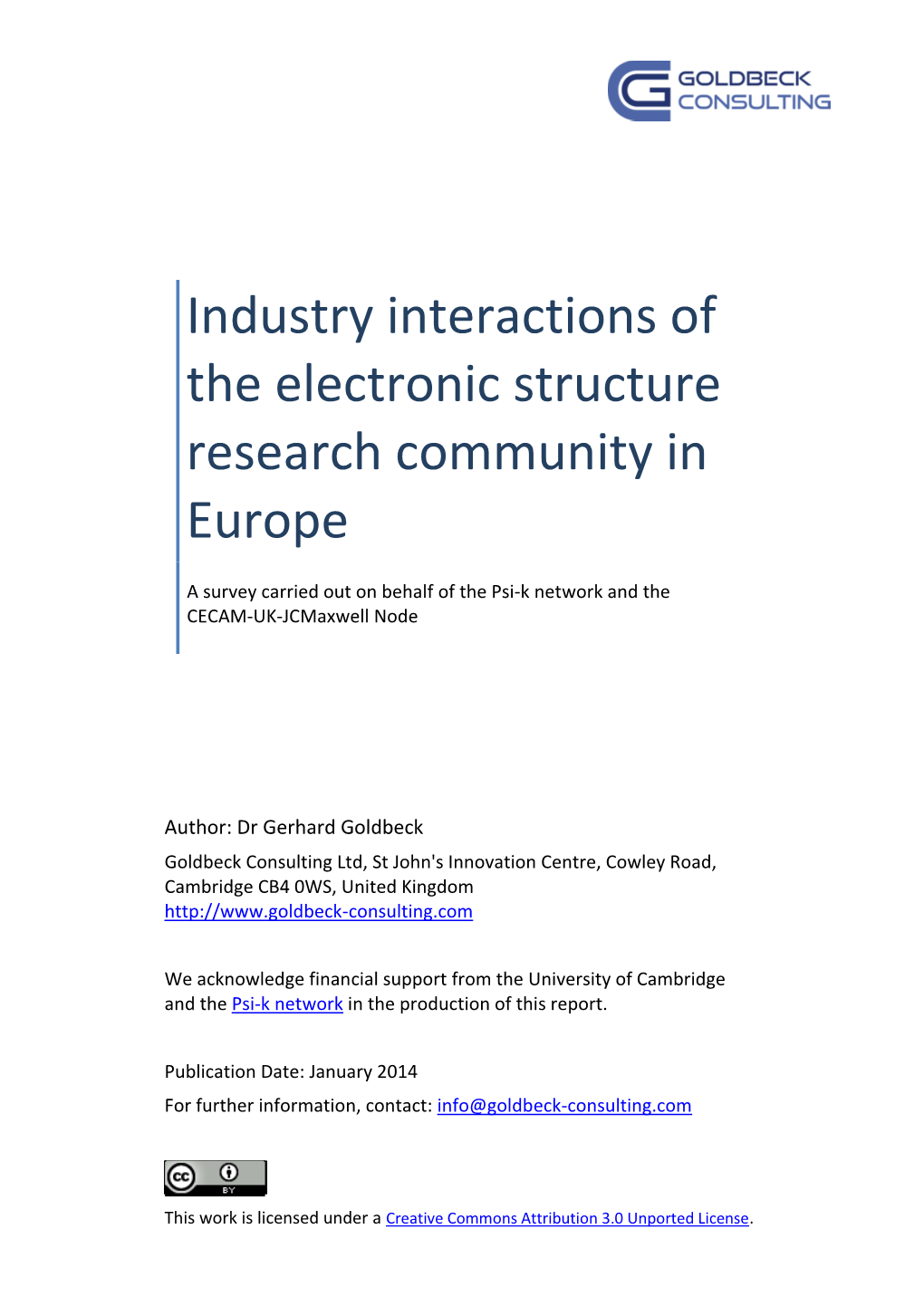 Industry Interactions of the Electronic Structure Research Community in Europe