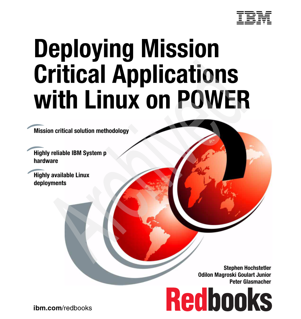 Deploying Mission Critical Applications with Linux on POWER
