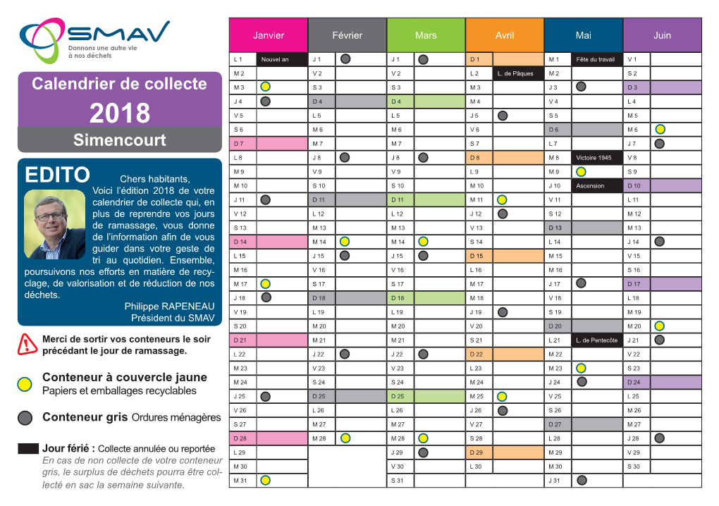 Calendrier De Collecte Simencourt