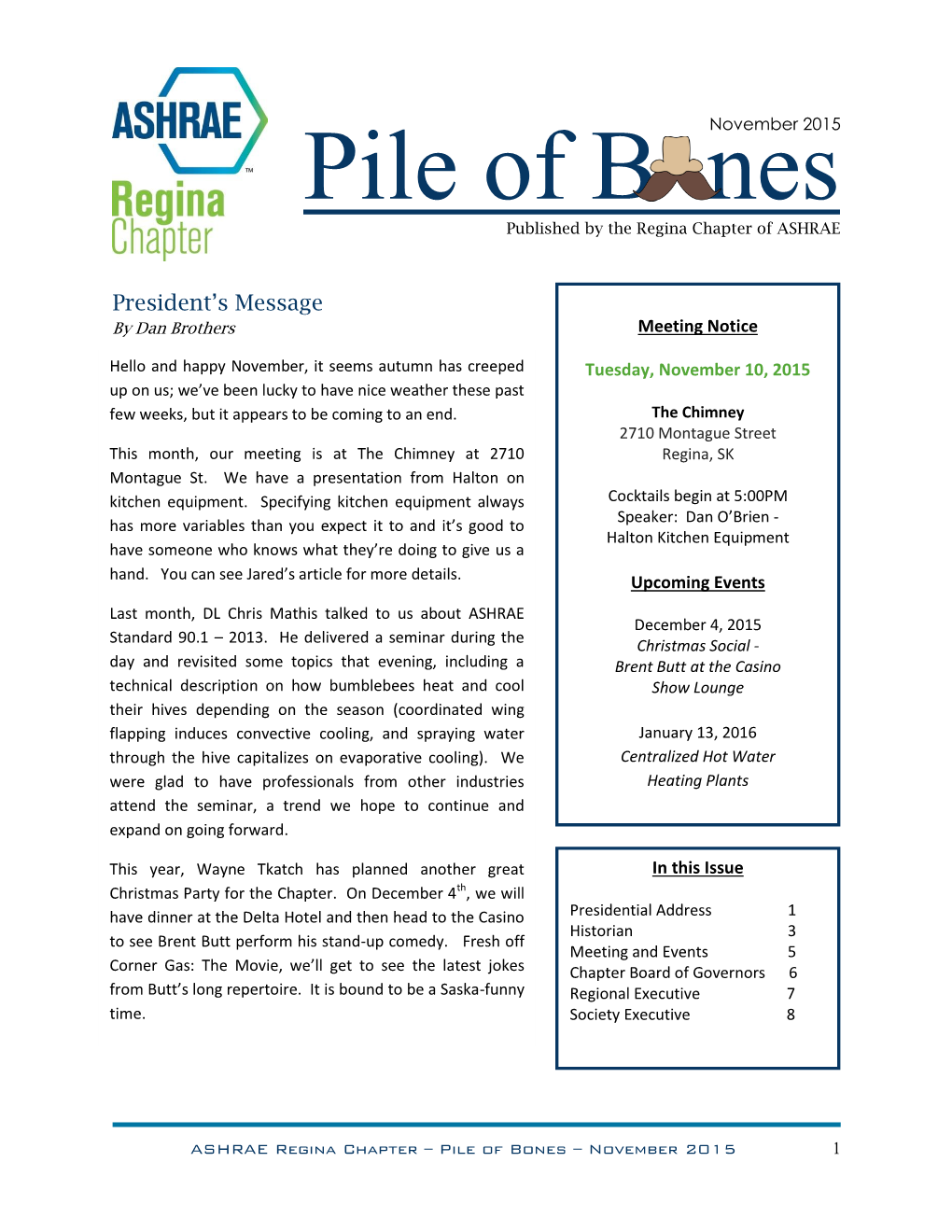 Pile of B Nes Published by the Regina Chapter of ASHRAE